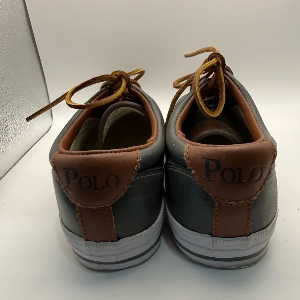 Polo Ralph Lauren Gray Leather Sneakers - Picture 5 of 9